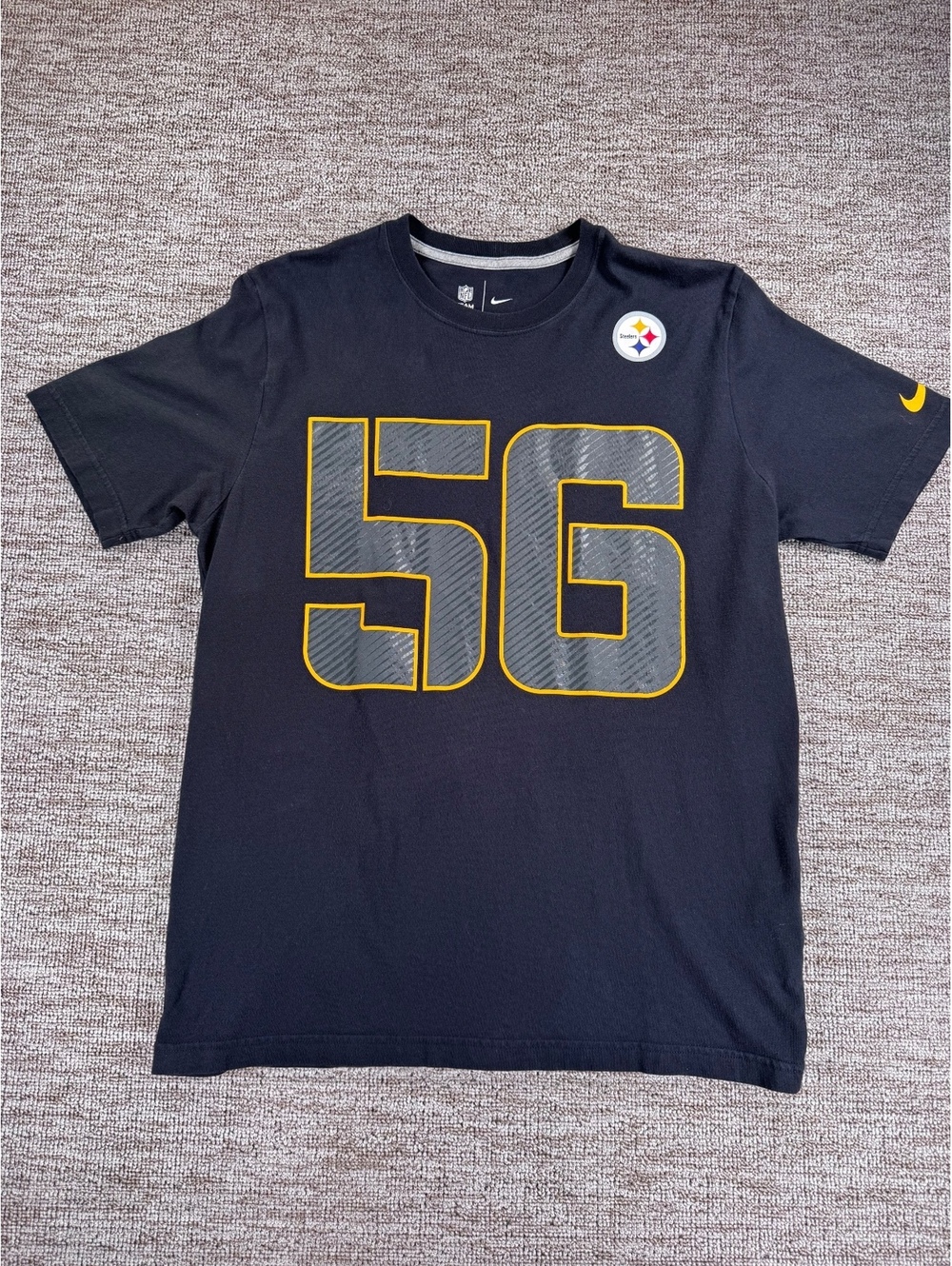 Nike NFL Pittsburgh Steelers #56 Woodley Black T-Shirt Size M Sports Streetwear